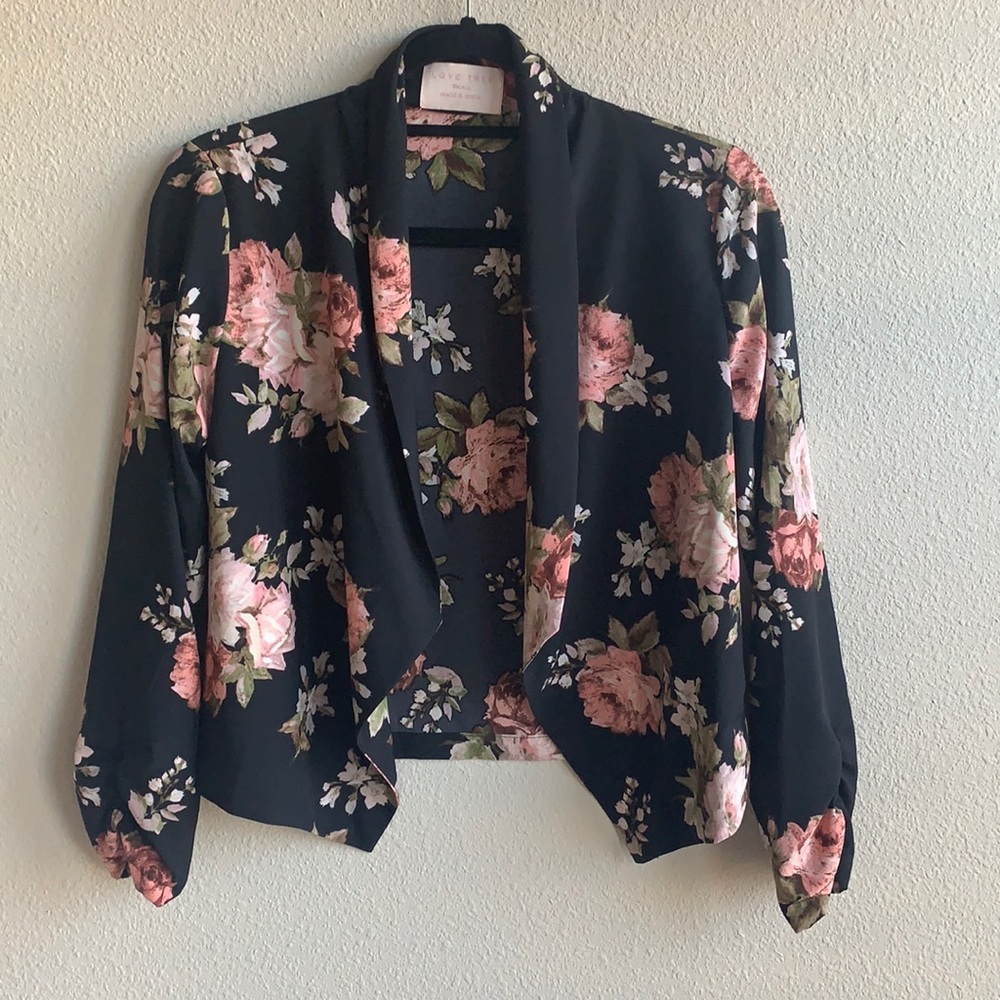 Lightweight floral blazer jacket
